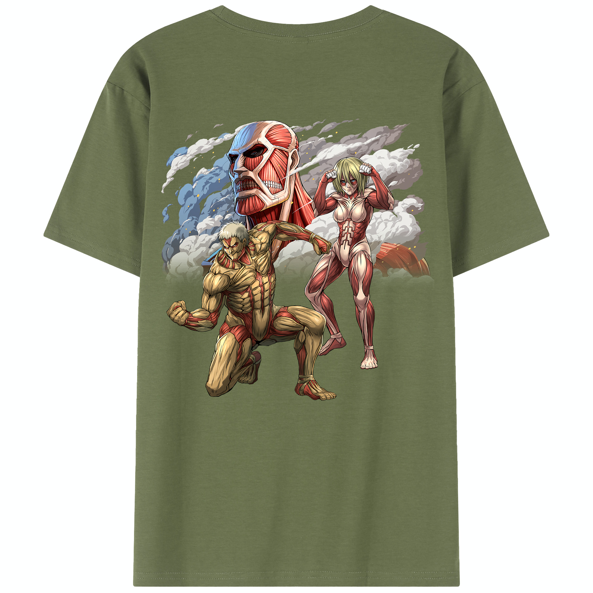 （画像用） 進撃の巨人 Attack on Titan 綿100％半袖Tシャツ（背面プリント）